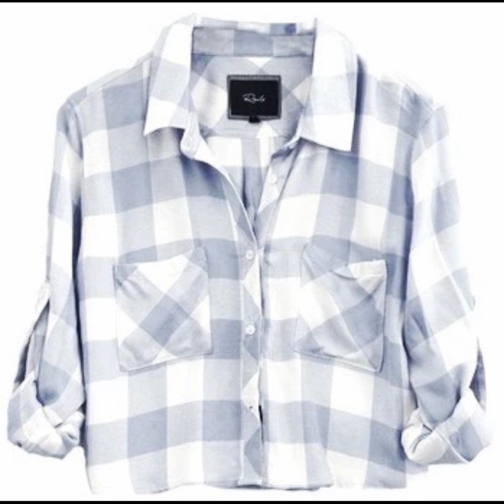 Rails cropped flannel button down